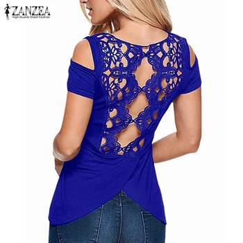 Sexy Off Shoulder Lace Solid Tees Tops 2020 Summer Blusas Shirts Short Sleeve Hollow Backless Blouses ZANZEA Women Plus Size 5XL
Sexy Off Shoulder Lace Solid Tees Tops 2020 Summer Blusas Shirts Short Sleeve Hollow Backless Blouses ZANZEA Women Plus Size 5XL