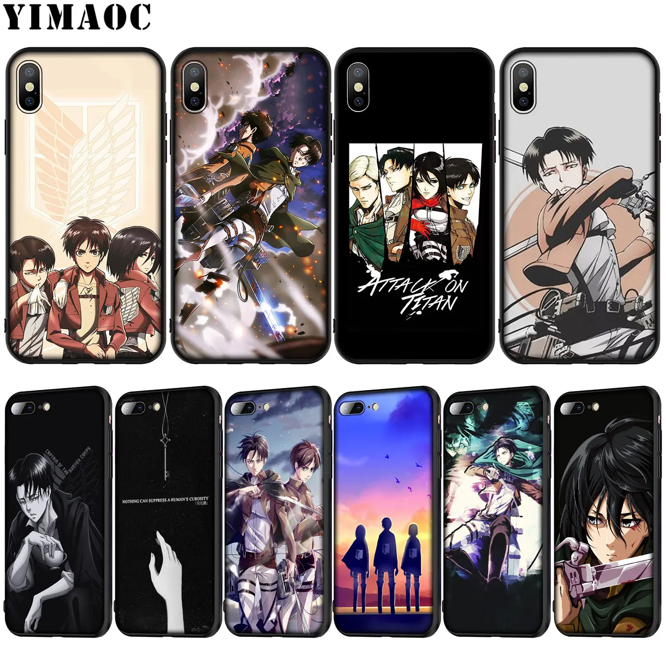 YIMAOC Attack on Titan MIKASA EREN ARMIN Levi Soft Silicone Phone Case for iPhone XR X XS Max X 6 6S 7 8 Plus 5 5S SE Cover
YIMAOC Attack on Titan MIKASA EREN ARMIN Levi Soft Silicone Phone Case for iPhone XR X XS Max X 6 6S 7 8 Plus 5 5S SE Cover
