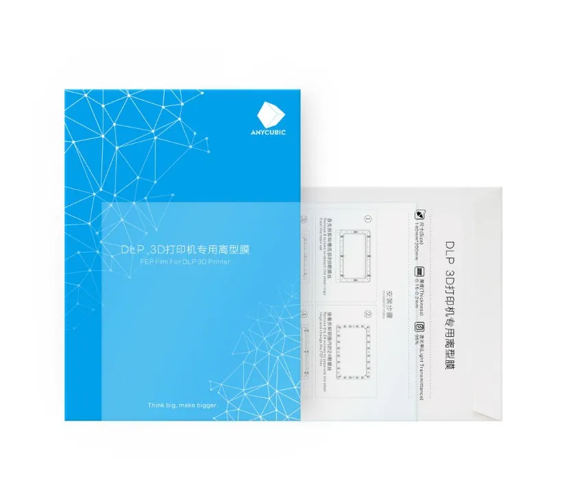 KuaiJieWei 3D Printer 140x200mm SLA/LCD FEP Film For Photon Resin DLP 3D Printer 0.15-0.2mm 3D Printer Filaments
KuaiJieWei 3D Printer 140x200mm SLA/LCD FEP Film For Photon Resin DLP 3D Printer 0.15-0.2mm 3D Printer Filaments