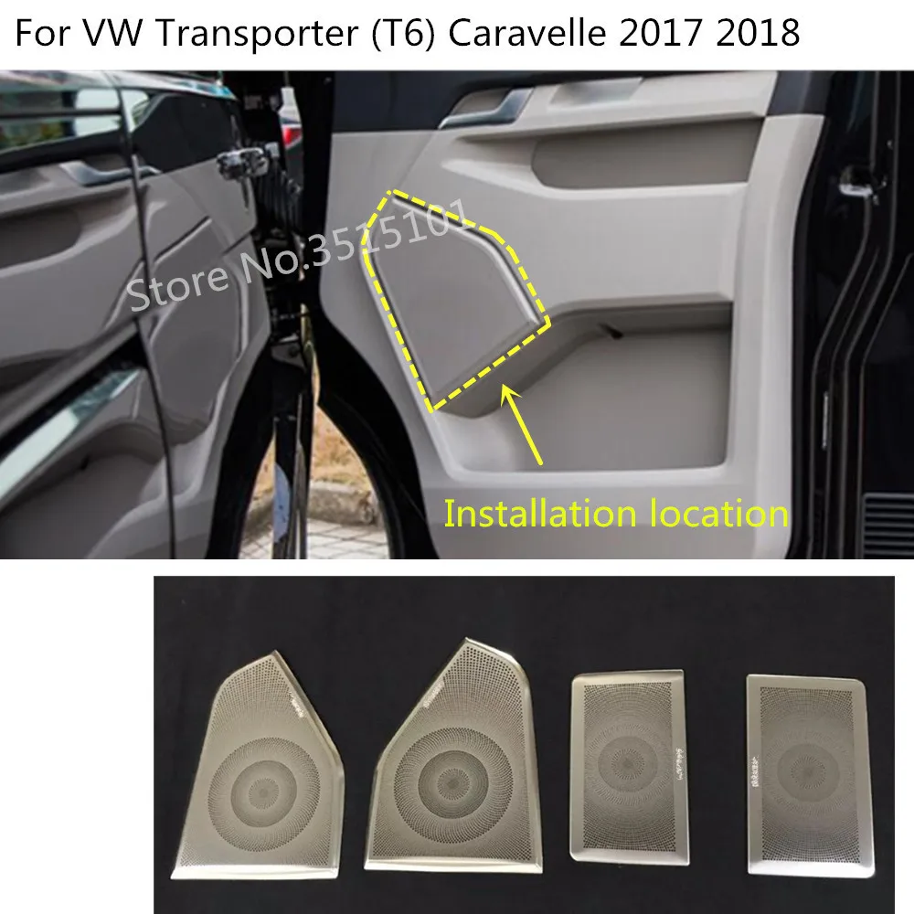 Car door Stainless steel Inside Audio Speak Sound Cover Ring circle trim 4pcs For VW Transporter (T6) Caravelle 2017 2018 2019
Car door Stainless steel Inside Audio Speak Sound Cover Ring circle trim 4pcs For VW Transporter (T6) Caravelle 2017 2018 2019