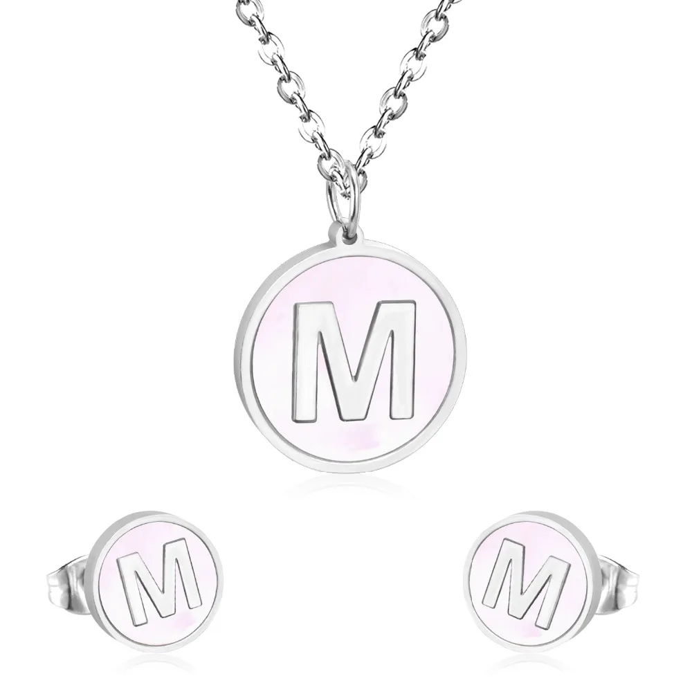 LUXUKISSKIDS Stainless Steel 26 Letter Alphabet Jewelry Set Silver Pendant Necklace Earring Sets For Women Fashion Party Jewelry
LUXUKISSKIDS Stainless Steel 26 Letter Alphabet Jewelry Set Silver Pendant Necklace Earring Sets For Women Fashion Party Jewelry