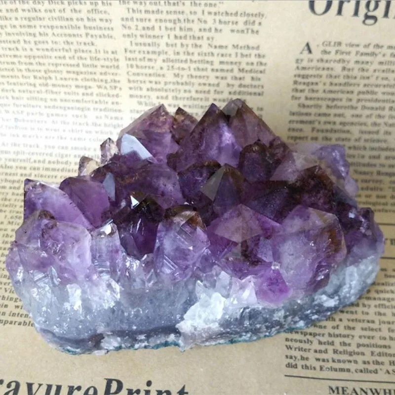 New Uruguay Natural Amethyst Cluster Geode Purple Crystal Quartz Specimen Home Decor