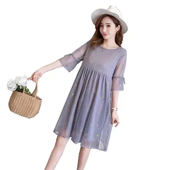 2019 Summer Pregnant Women Maternity Embroidery Star Mesh Nursing Dress Maternity Breast Feeding Dress Pregnancy Clothes Q933
2019 Summer Pregnant Women Maternity Embroidery Star Mesh Nursing Dress Maternity Breast Feeding Dress Pregnancy Clothes Q933
