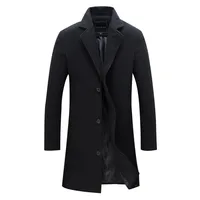 New Men Wool Blends Suit Design Wool Coat Men Casual Trench Coat Design Slim Fit Office Suit Jackets Coat Drop Shipping image