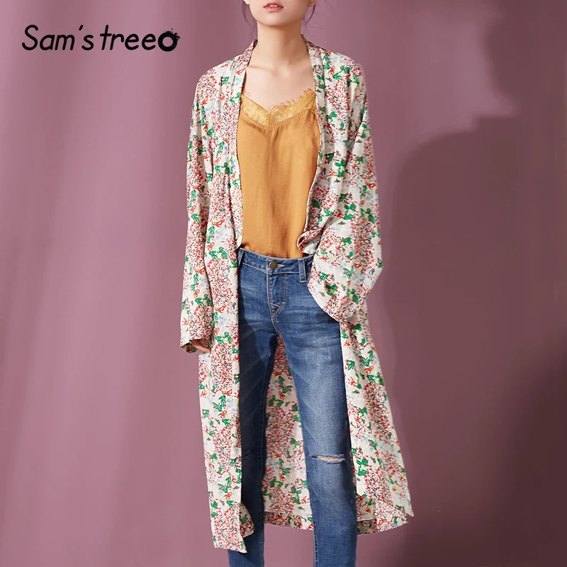 Samstree Summer Women Long Cardigan Side Slit Drawstring Female Chiffon Shirts Floral Printed Office Ladies Long Sleeve
Samstree Summer Women Long Cardigan Side Slit Drawstring Female Chiffon Shirts Floral Printed Office Ladies Long Sleeve