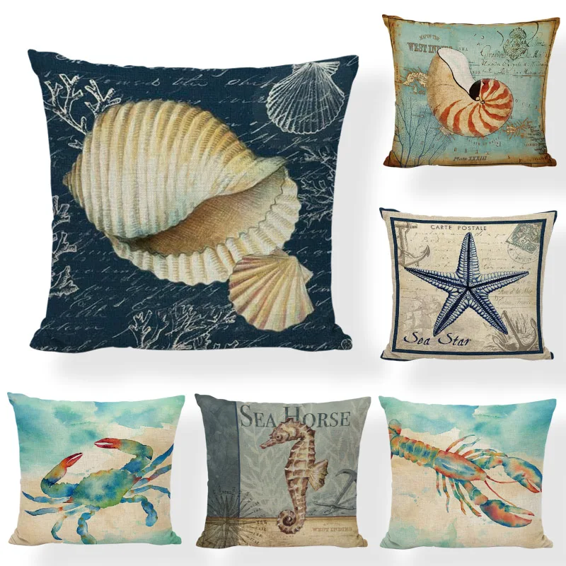 Ocean Series Beach Pillowcase Nautilus Scallop Sea Star Conch Sea Turtle Watercolor Lobster 17In Cushion Cover Home Office Decor
Ocean Series Beach Pillowcase Nautilus Scallop Sea Star Conch Sea Turtle Watercolor Lobster 17In Cushion Cover Home Office Decor