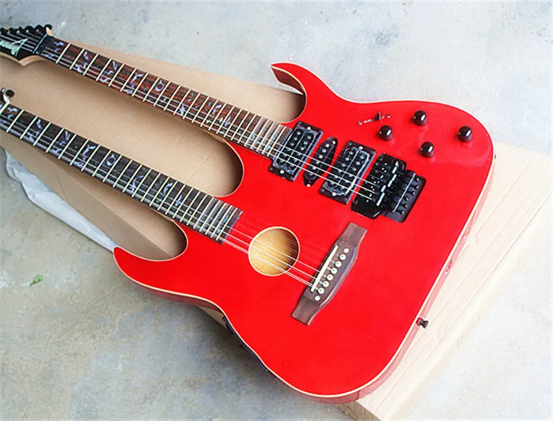 Factory Custom Double Neck Red Electric Guitar (6+12 Strings),HSH pickups and Tremolo,can ebe customized as to requirements
Factory Custom Double Neck Red Electric Guitar (6+12 Strings),HSH pickups and Tremolo,can ebe customized as to requirements