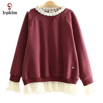 2020 Spring Long Sleeve Loose Fake Two Pieces Lace Patchwork Pullovers Women Sweatshirt New Fashion Clothing Streetwear YY731
2020 Spring Long Sleeve Loose Fake Two Pieces Lace Patchwork Pullovers Women Sweatshirt New Fashion Clothing Streetwear YY731