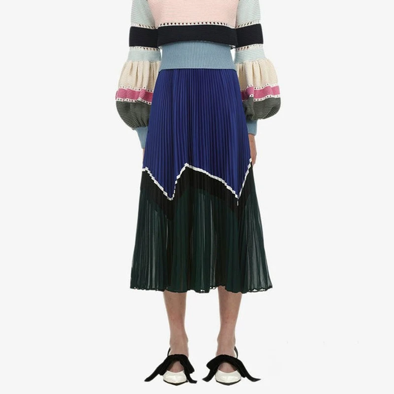 Designer Women Long Pleated Skirts 2019