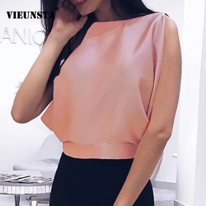 VIEUNSTA Sexy Backless Lace Up Bow Shirt Summer Silky Women Blouse Casual O Neck Sleeveless Tops Sweetly Hollow Out Blusas Femme
VIEUNSTA Sexy Backless Lace Up Bow Shirt Summer Silky Women Blouse Casual O Neck Sleeveless Tops Sweetly Hollow Out Blusas Femme
