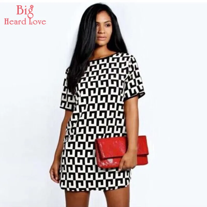 Black And White Plaid Round Neck Dress Woman Short Sleeve Loose Summer Fashion Leisure Printing The New Wild NCX-137
Black And White Plaid Round Neck Dress Woman Short Sleeve Loose Summer Fashion Leisure Printing The New Wild NCX-137