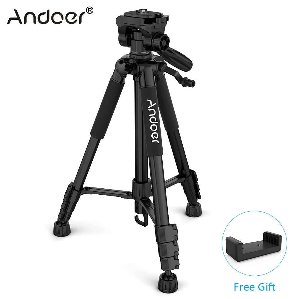 Andoer TTT-663N Professional Portable Travel Aluminum Camera Tripod for SLR DSLR Digital Camera Tripod with Phone Clamp
Andoer TTT-663N Professional Portable Travel Aluminum Camera Tripod for SLR DSLR Digital Camera Tripod with Phone Clamp