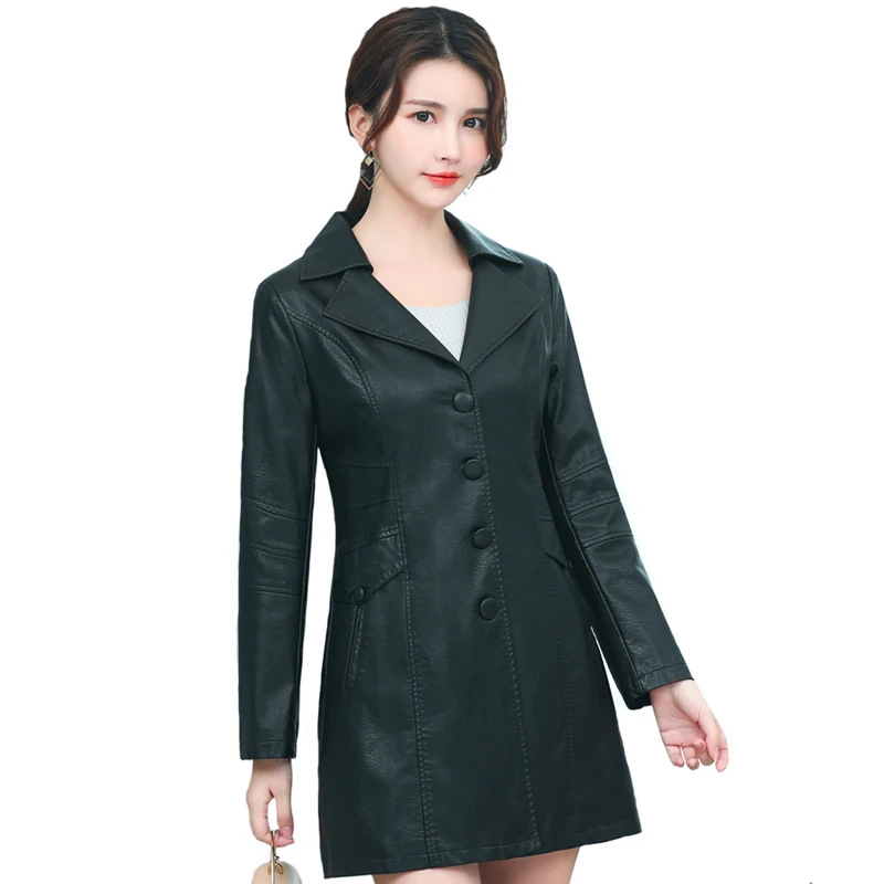 Plus Size XL-6XL Autumn Winter Leather Coat Jacket Women Fashion Black Long Female Faux Leather Jacket PU Trench Coat Outerwear
Plus Size XL-6XL Autumn Winter Leather Coat Jacket Women Fashion Black Long Female Faux Leather Jacket PU Trench Coat Outerwear