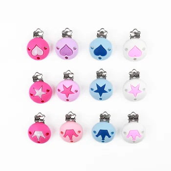 1Pcs Baby Teether Pacifier Clip Crown Heart Stars Pattern Making Baby Teething Pacifier Chain Food Grade Silicone beads
1Pcs Baby Teether Pacifier Clip Crown Heart Stars Pattern Making Baby Teething Pacifier Chain Food Grade Silicone beads