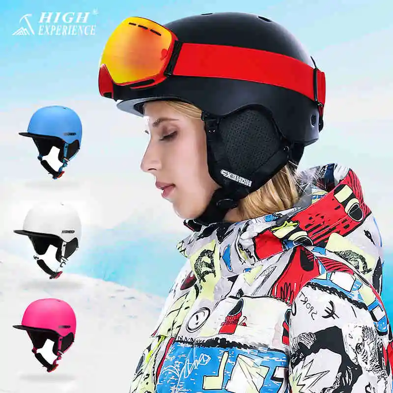 

High Experience Ski Helmet Women Snowboard Helmet For Men Skateboard Skiing Helmet EPS Thermal PC One-piece Shell Breathable
