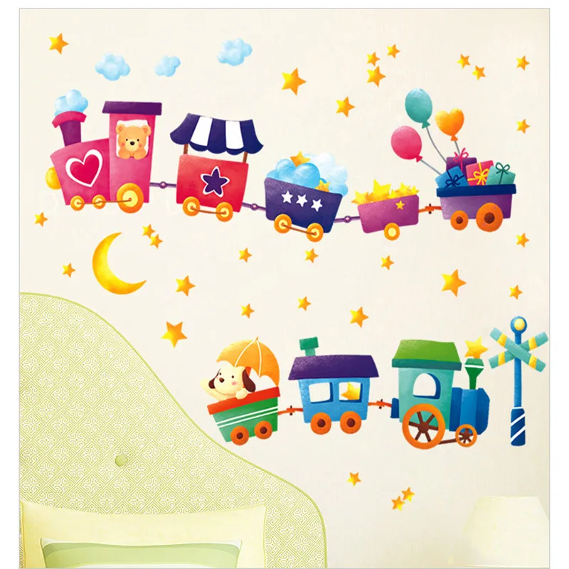 Home Decorative Mural Decal Art Vinyl Wall Sticker Cartoon Animals Small Train Star Moon Wallpaper
Home Decorative Mural Decal Art Vinyl Wall Sticker Cartoon Animals Small Train Star Moon Wallpaper