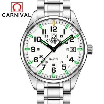 Tritium Gas Luminous Watch Top Luxury Brand CARNIVAL Waterproof Quartz Watch Army Military Watch Clock Sports Men's Watches
Tritium Gas Luminous Watch Top Luxury Brand CARNIVAL Waterproof Quartz Watch Army Military Watch Clock Sports Men's Watches