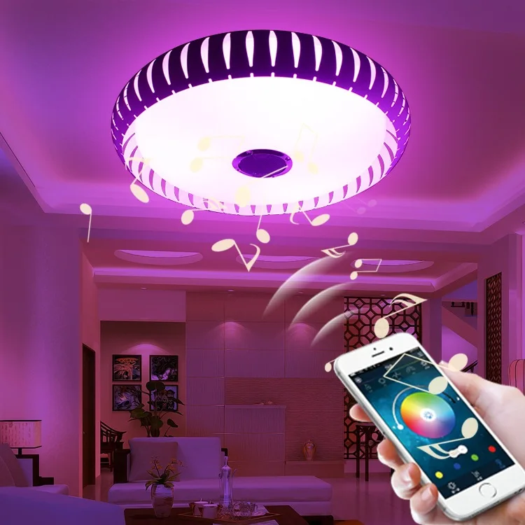Беспроводной светодиодный потолочный светильник Bluetooth 4 0 музыка и многоцветная