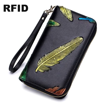 RFID Genuine Leather Embossed Wallets Woman Organ Purse Long Wallet Ladies Large Capacity Credit Card Passport Clutch Bag
RFID Genuine Leather Embossed Wallets Woman Organ Purse Long Wallet Ladies Large Capacity Credit Card Passport Clutch Bag