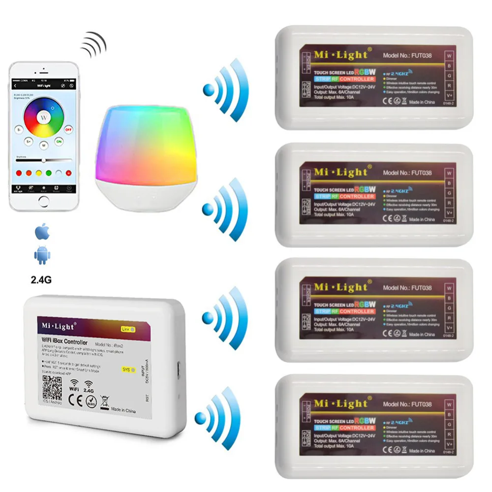 Milight 2.4G Wireless Dimmer WiFi Bridge Box WL-Box1 Single Color Dim RGB RGBW RGBCCT FUT036 FUT037 FUT038 FUT039 LED Controller
Milight 2.4G Wireless Dimmer WiFi Bridge Box WL-Box1 Single Color Dim RGB RGBW RGBCCT FUT036 FUT037 FUT038 FUT039 LED Controller
