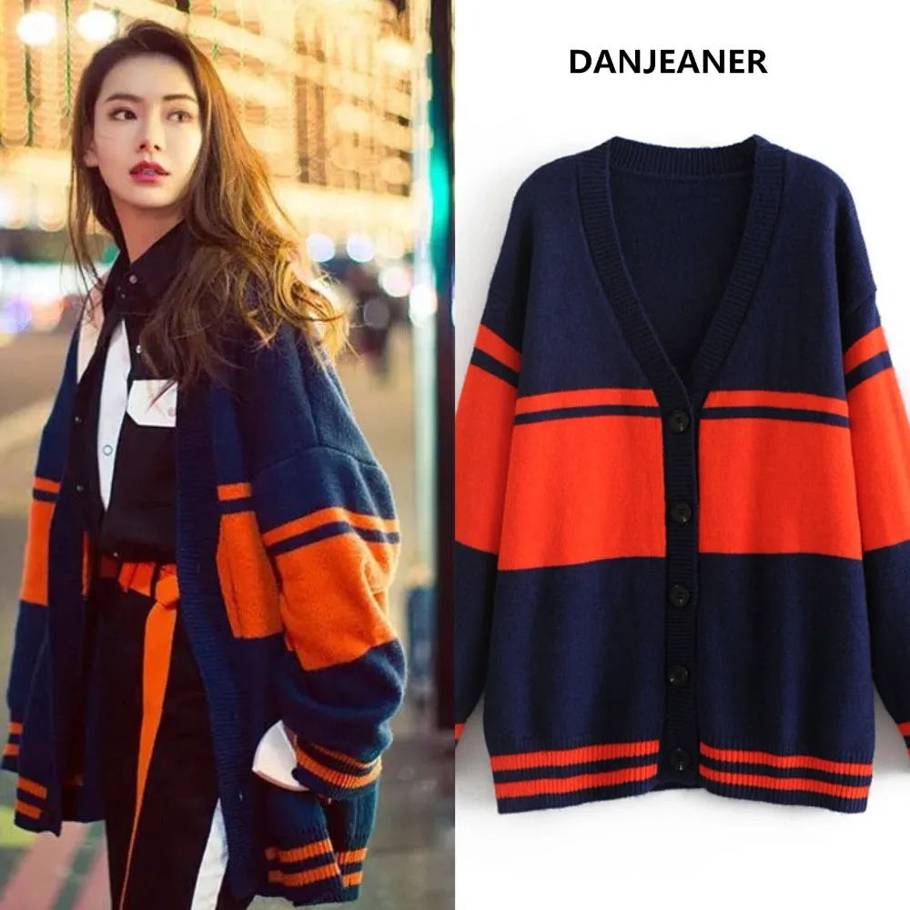 Danjeaner BF Style Loose Long Sleeve Knitted Sweaters Same Designs as Super Stars Long Cardigan V neck Single Breasted Knitwear
Danjeaner BF Style Loose Long Sleeve Knitted Sweaters Same Designs as Super Stars Long Cardigan V neck Single Breasted Knitwear