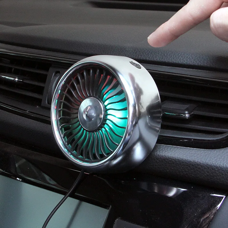 car mounted multi - functional fan three wind regulation USB tuyere in the typhoon fan color light
car mounted multi - functional fan three wind regulation USB tuyere in the typhoon fan color light