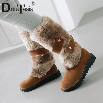 DoraTasia New Arrival Plus Size 34-43 Women Mid Calf Boots Faux Fur Decoration 3cm Low Wedges Winter Boots Female Shoes Woman
DoraTasia New Arrival Plus Size 34-43 Women Mid Calf Boots Faux Fur Decoration 3cm Low Wedges Winter Boots Female Shoes Woman