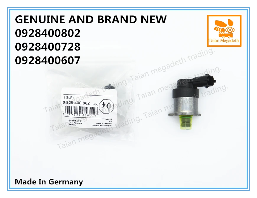 GENUINE AND BRAND NEW DIESEL FUEL PUMP REGULATOR METERING VALVE, SOLENOID VALVE 0928400802, 0928400728, 0928400607
GENUINE AND BRAND NEW DIESEL FUEL PUMP REGULATOR METERING VALVE, SOLENOID VALVE 0928400802, 0928400728, 0928400607