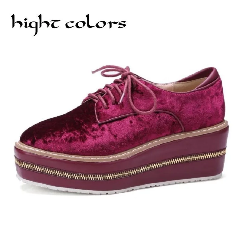 British college wind high-heeled shoes big size 40 48 velvet wedges Zipper decoration Lace up platform pumps creeper shoes
British college wind high-heeled shoes big size 40 48 velvet wedges Zipper decoration Lace up platform pumps creeper shoes