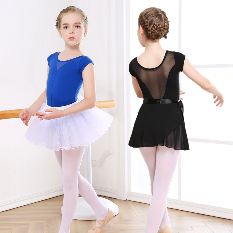 

Детская тренировочная Одежда для танцев, танцевальный комбинезон для девочек, одежда для гимнастики с короткими рукавами, детская одежда для балета и танцев