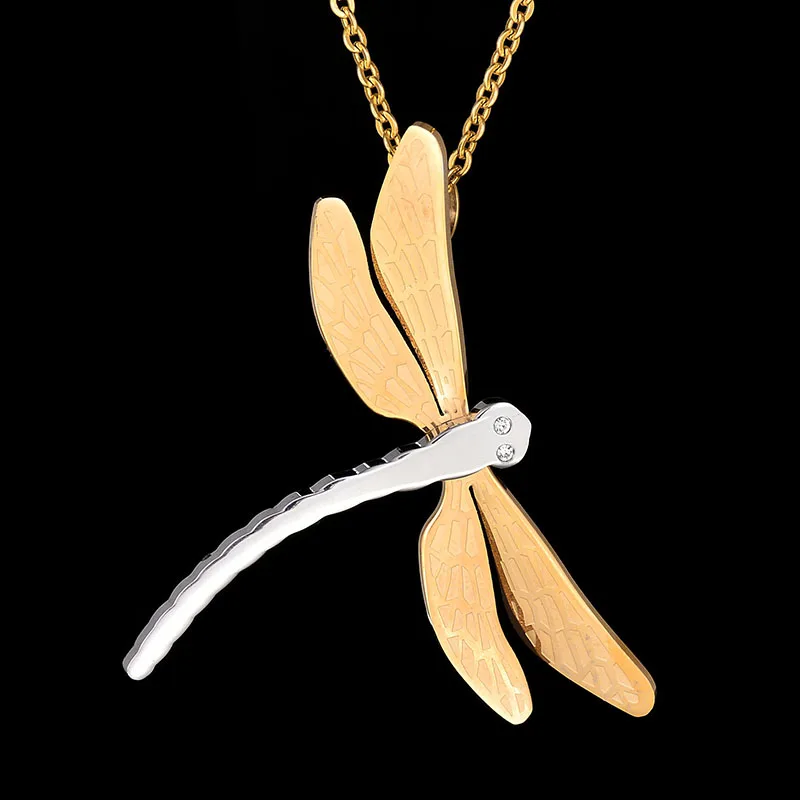 New Trendy Dragonfly Necklace For Women Never Fade Gold Color 316L Stainless Steel Pendant Necklace Party Gift
New Trendy Dragonfly Necklace For Women Never Fade Gold Color 316L Stainless Steel Pendant Necklace Party Gift
