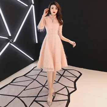 Lady Exquisite Mandarin Collar Cheongsam Traditional Half Sleeve Short Chinese Dress Prom Party Gown Rhinestone Robe De Soiree
Lady Exquisite Mandarin Collar Cheongsam Traditional Half Sleeve Short Chinese Dress Prom Party Gown Rhinestone Robe De Soiree