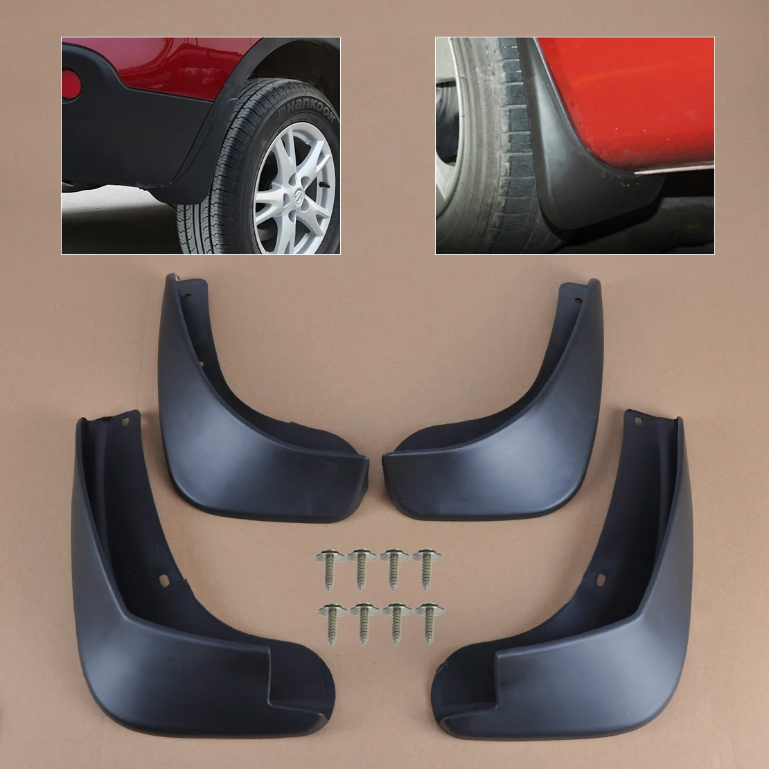 Beler Брызговики щитки для NISSAN QASHQAI 2007 2008 2009 2010 2011 2012 2013|flaps splash guards|splash guardmud flaps |