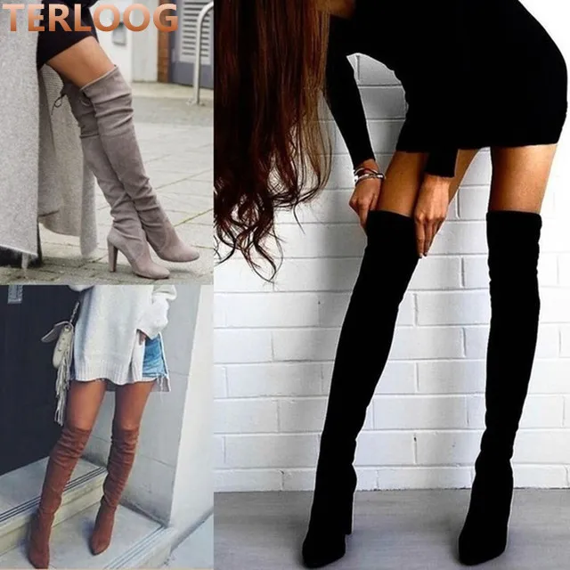 Women warm boots 2019 autumn and winter new pointed thick with side zipper over the knee boots elastic boots women shoes X653
Women warm boots 2019 autumn and winter new pointed thick with side zipper over the knee boots elastic boots women shoes X653