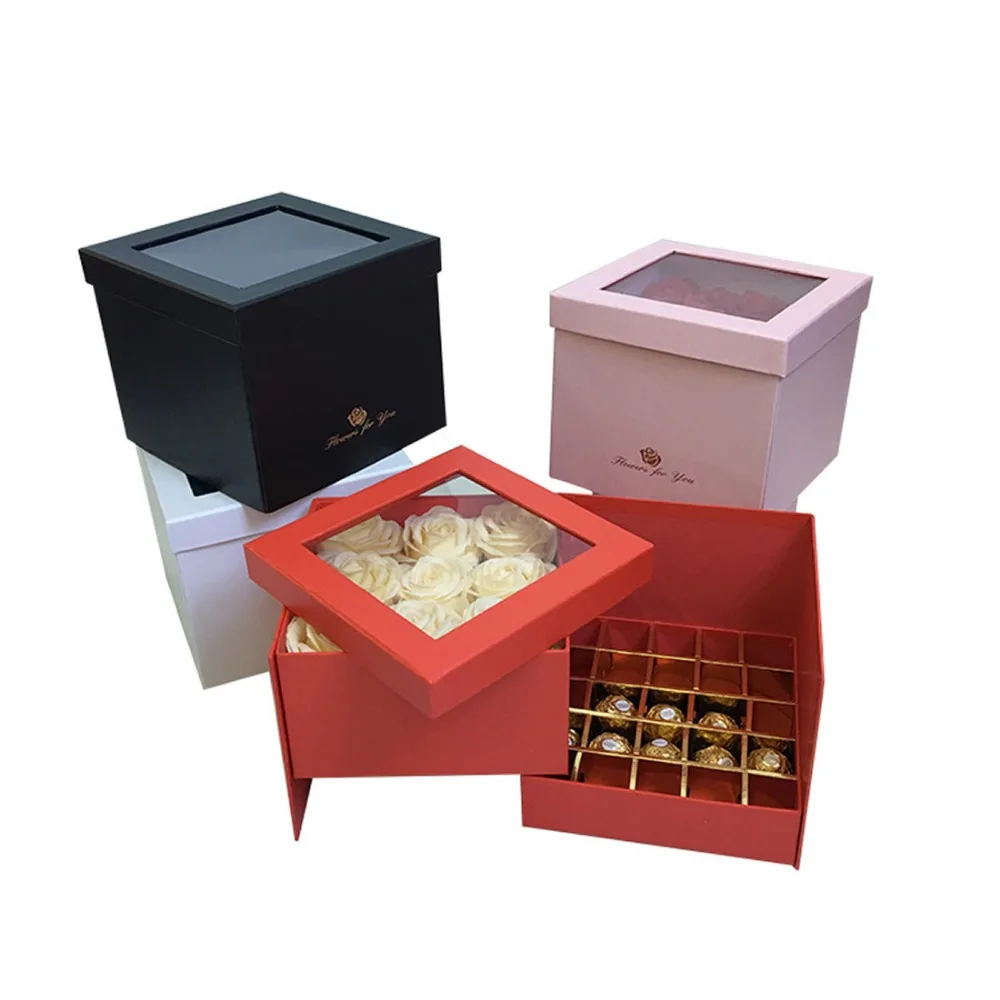 PVC transparent cover two floors can turn around florist packing flower Chocolate box Easter gift box wedding party decoration
PVC transparent cover two floors can turn around florist packing flower Chocolate box Easter gift box wedding party decoration