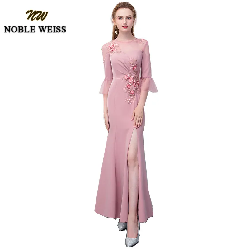 NOBLE WEISS Pink Long Evening Dresses With High Side Slit Robe De Soiree Long Floor Length Mermaid Party Prom Gowns Half Sleeves
NOBLE WEISS Pink Long Evening Dresses With High Side Slit Robe De Soiree Long Floor Length Mermaid Party Prom Gowns Half Sleeves