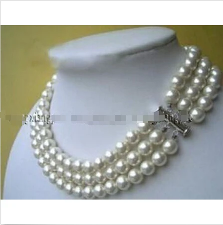 Charming! 3rows White South Sea Shell Pearl Round Beads Necklace ^^^@^Noble style Natural Fine jewe FREE SHIPPING
Charming! 3rows White South Sea Shell Pearl Round Beads Necklace ^^^@^Noble style Natural Fine jewe FREE SHIPPING