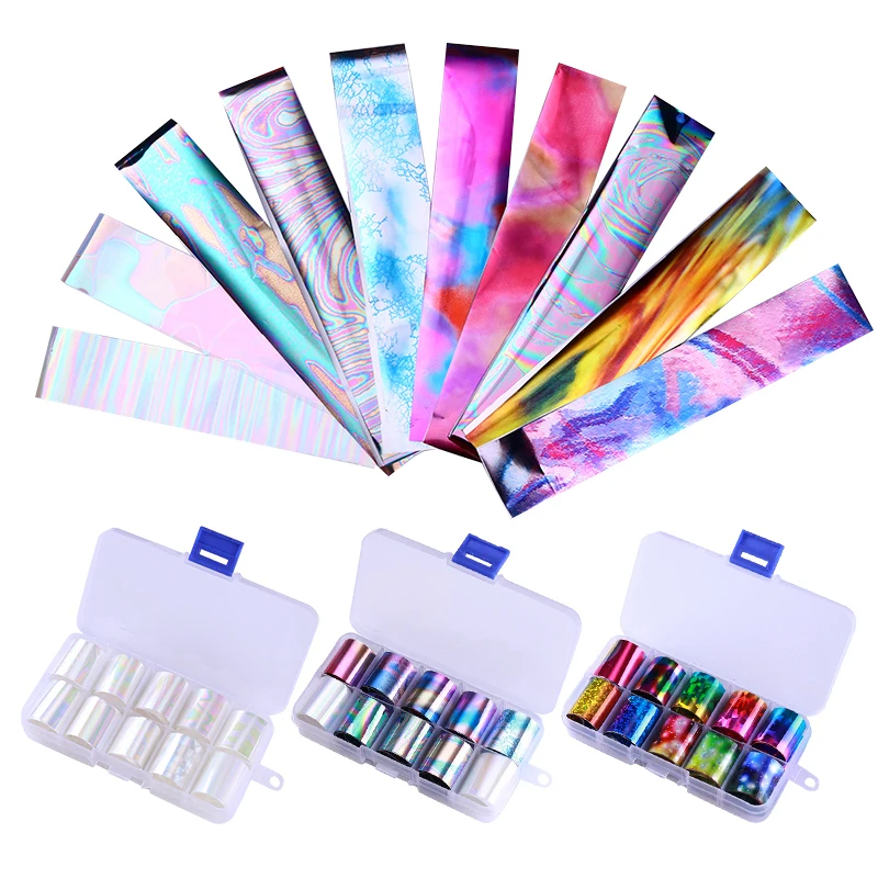 10Pcs/Box Holographic Nail Foil AB Color Transparent Starry Sky Nail Sticker Laser Colorful Paper Nail Art Decoration Tools
10Pcs/Box Holographic Nail Foil AB Color Transparent Starry Sky Nail Sticker Laser Colorful Paper Nail Art Decoration Tools