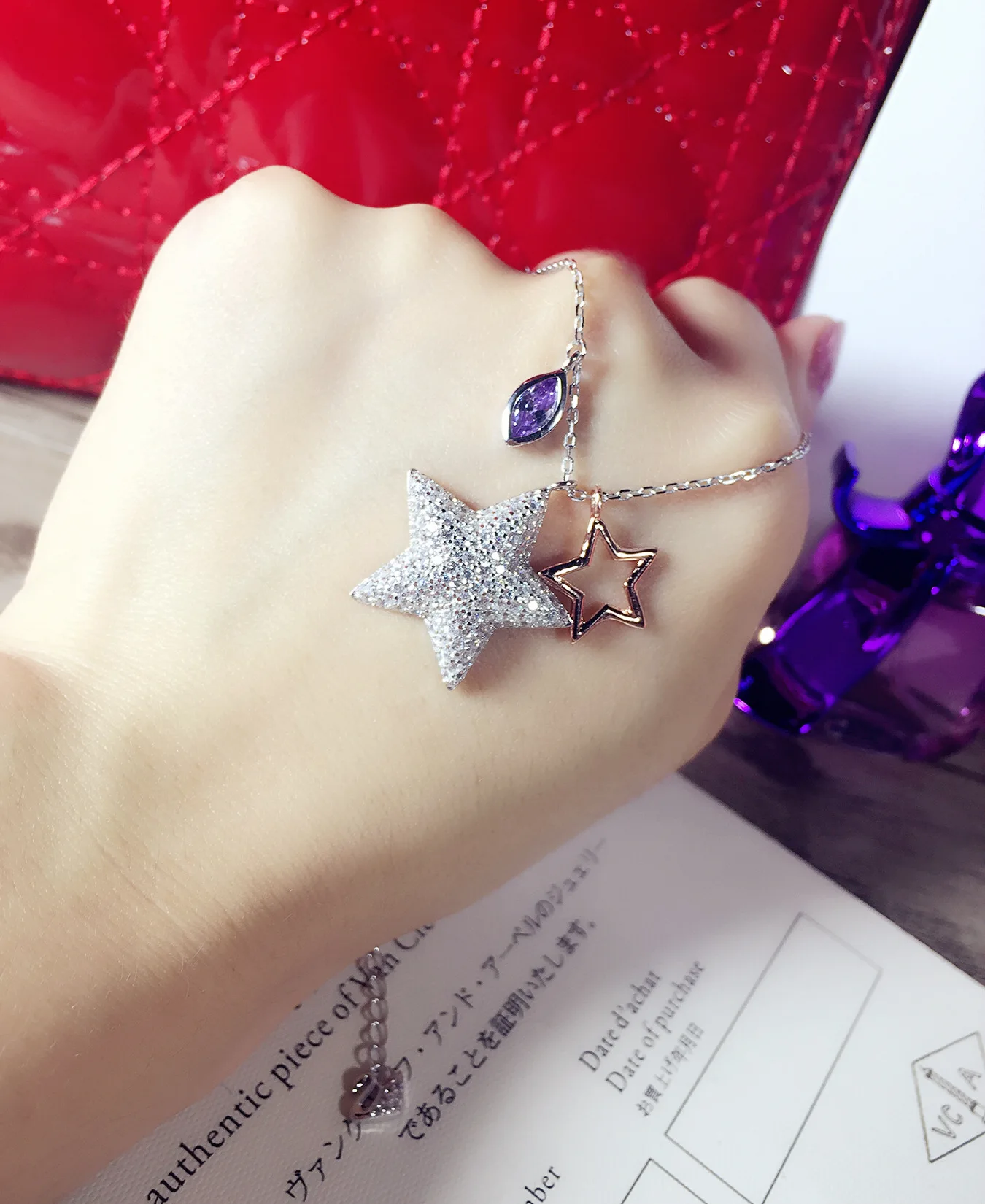 S925 Sterling Silver Double PENTAGRAM NECKLACE cast big star with full Zircon Sterling Silver Jewelry micro inlays
S925 Sterling Silver Double PENTAGRAM NECKLACE cast big star with full Zircon Sterling Silver Jewelry micro inlays