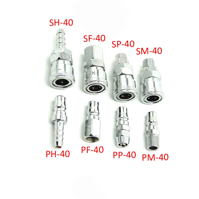 PP40/SP40/PF40/SF40/PH40/SH40/PM40/SM40 Pneumatic Fitting C Type Quick Connector High Pressure Coupling Air Compressor Coupler
PP40/SP40/PF40/SF40/PH40/SH40/PM40/SM40 Pneumatic Fitting C Type Quick Connector High Pressure Coupling Air Compressor Coupler