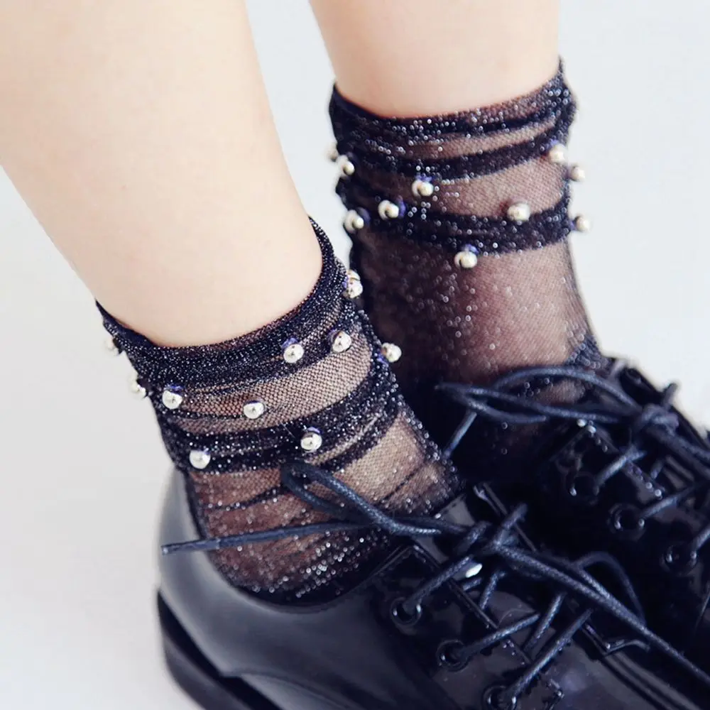 Hot Sale Fashion Women Glitter Mesh Ankle Socks Soft Comfortable Sock Silver Bead Gauze Fishnet Mesh Socks Summer Style
Hot Sale Fashion Women Glitter Mesh Ankle Socks Soft Comfortable Sock Silver Bead Gauze Fishnet Mesh Socks Summer Style