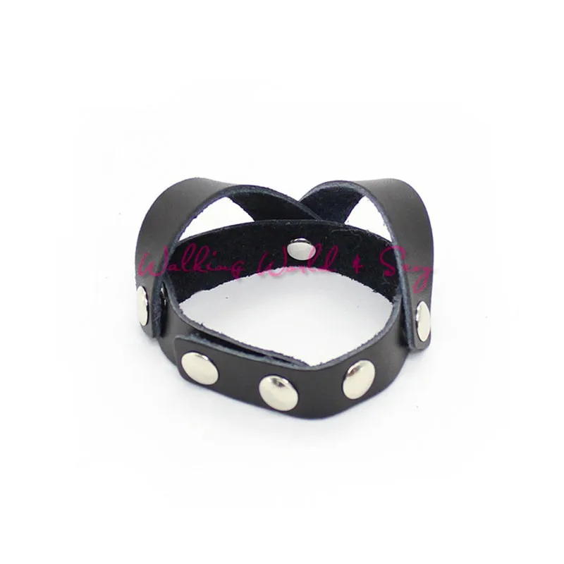 Genuine Leather Cock Ring Adjustable Scrotum Stretcher Fetish Ball Stretcher Restraint Mail Penis Ring Adult Sex Toys For Men