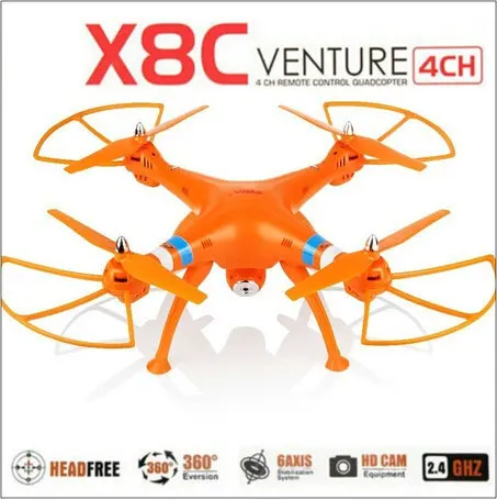 

Syma X8C X8 2.4G 4ch 6 Axis with 2MP Wide Angle HD Camera RC Quadcopter RTF Helicopter Drone Go Pro Applicable VS DJI V303 CX-30