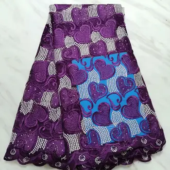 Purple African lace fabric French new yarn mesh 2019 African Nigerian clothing high quality lace fabric 5 yards for party dress
Purple African lace fabric French new yarn mesh 2019 African Nigerian clothing high quality lace fabric 5 yards for party dress
