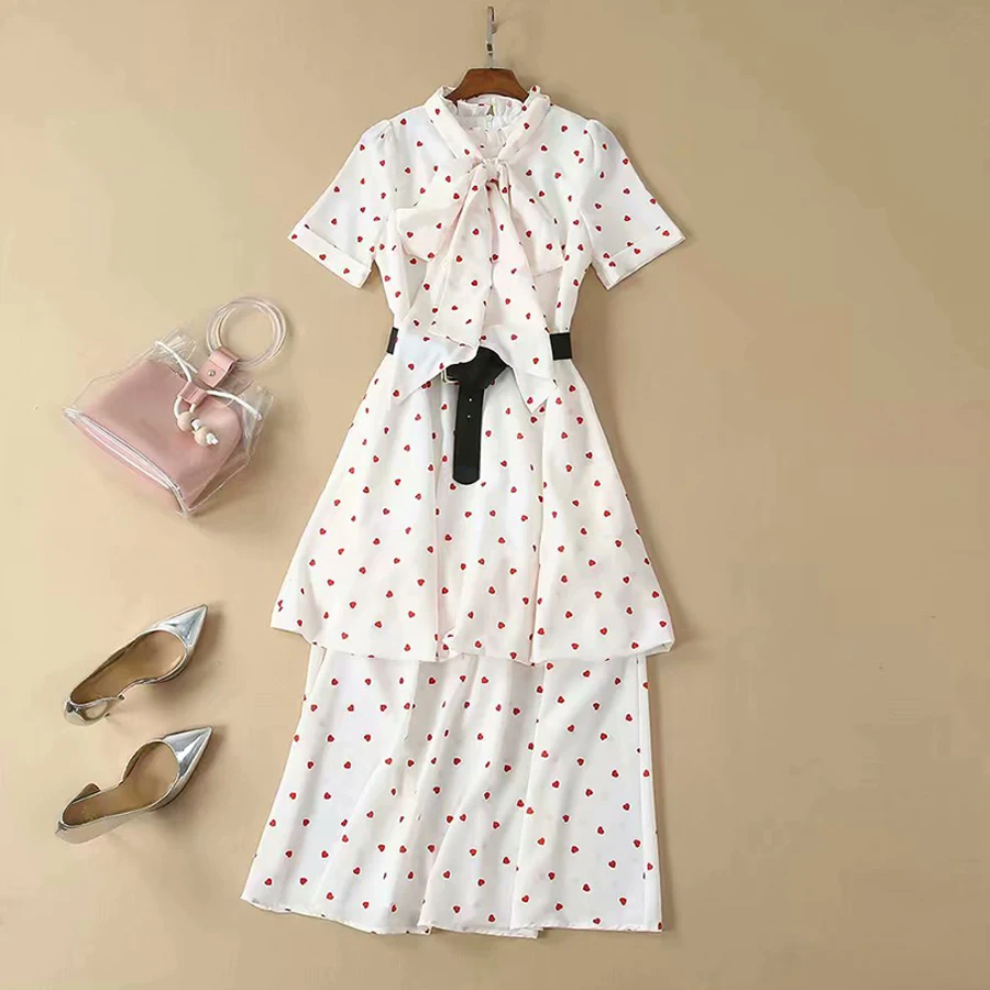 VERDEJULIA Runway Designer Women Dress 2019 Summer Fashion Pink Hear Print Cascading Riffles Scarf Black Belt Long Elegant Dress
VERDEJULIA Runway Designer Women Dress 2019 Summer Fashion Pink Hear Print Cascading Riffles Scarf Black Belt Long Elegant Dress