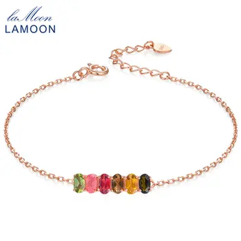 LAMOON Multi-Color Tourmaline 925 Sterling Silver Jewelry Bracelet for Women Classic 100% Natural Rose Gold Bijoux HI018
LAMOON Multi-Color Tourmaline 925 Sterling Silver Jewelry Bracelet for Women Classic 100% Natural Rose Gold Bijoux HI018