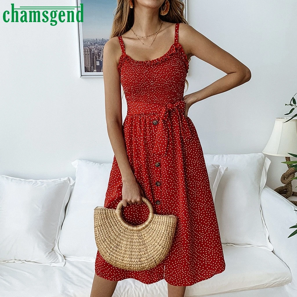 Chamsgend Dress Women Sexy 2019 Summer Beach Party Sundress Dot Ruffled Buttoned Slim Waist Dress Vestidos robe femme #30
Chamsgend Dress Women Sexy 2019 Summer Beach Party Sundress Dot Ruffled Buttoned Slim Waist Dress Vestidos robe femme #30
