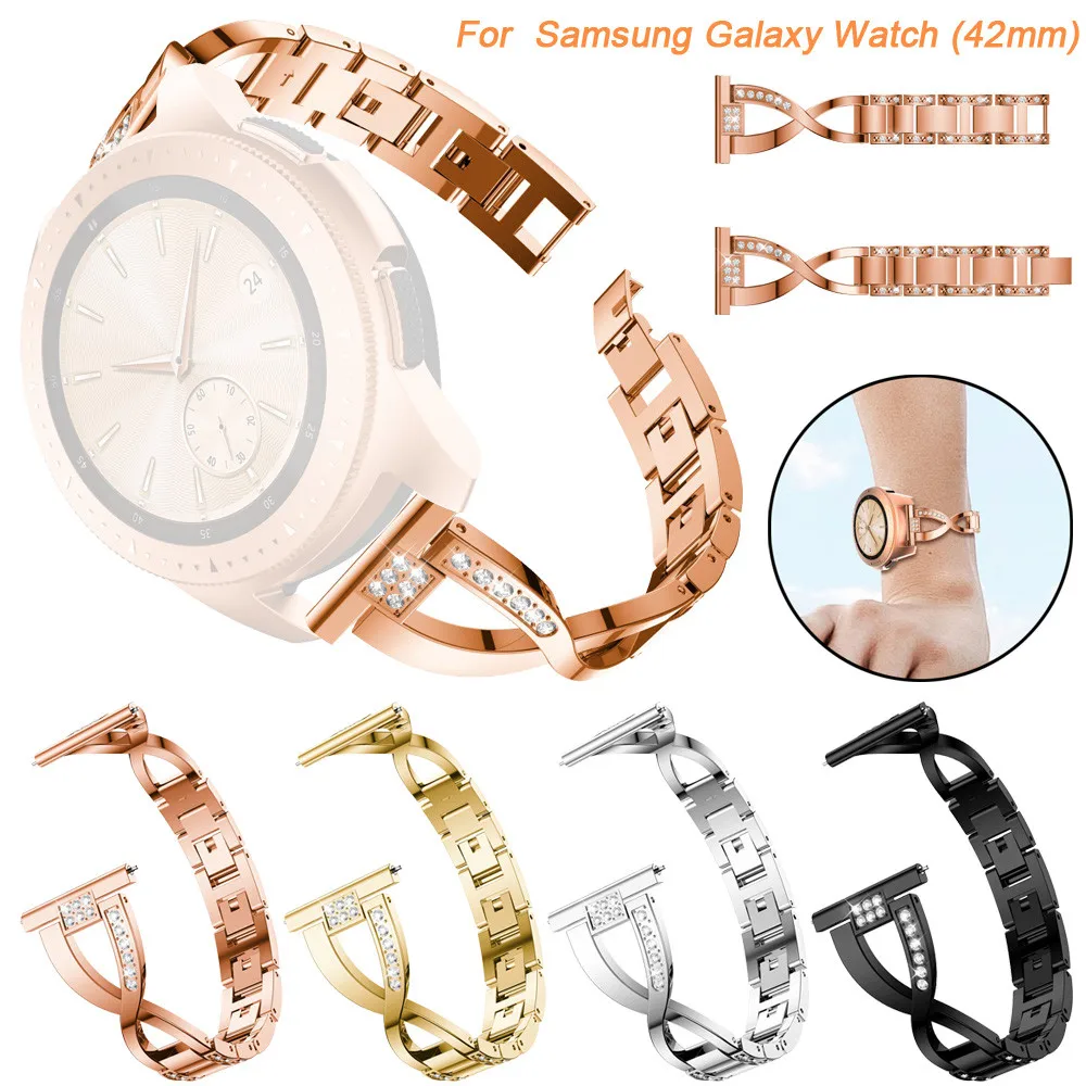 Good Quality Watch Band Replacement Metal Crystal Watch Strap Wrist Band For Samsung Galaxy Watch 42mm Watch Strap
Good Quality Watch Band Replacement Metal Crystal Watch Strap Wrist Band For Samsung Galaxy Watch 42mm Watch Strap