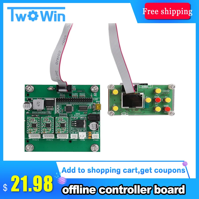 GRBL 1.1 USB Port CNC Engraving Machine Control Board, 3 Axis Control, with Offline Controller For CNC Laser Engraver
GRBL 1.1 USB Port CNC Engraving Machine Control Board, 3 Axis Control, with Offline Controller For CNC Laser Engraver