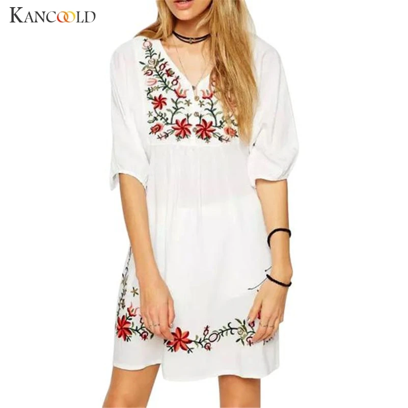 Trendy Women Mexican Ethnic Style Embroidery Pessant Hippie Blouse Summer Gypsy Lady Boho Loose Mini Dress V-Neck vestidos Sep28
Trendy Women Mexican Ethnic Style Embroidery Pessant Hippie Blouse Summer Gypsy Lady Boho Loose Mini Dress V-Neck vestidos Sep28